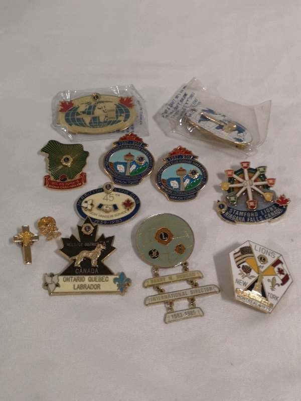 Vintage Lions Club Pins - Niagara Falls + more