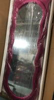 New 23&rdquo;x63&rdquo; Squiggly Fabric Framed Full Length Mirror Pink