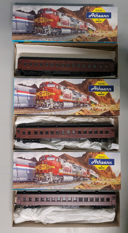 ATHEARN Railroad Model HO Scale TH&B Line Coach Cars #71 , #74 & #80