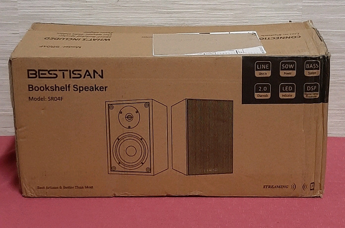 NEW Bestisan Book Shelf Speakers Line in 50w Bass System 2 Channels LED Indicator DSP Model SR04F