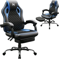 New - Ergonomic Gaming Chair w/Footrest , Headrest , Lumbar Support & Swivel