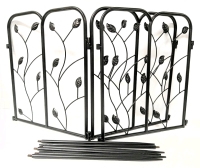 New 3-Panel Hinged Garden Fence with Spikes 15.25" Tall