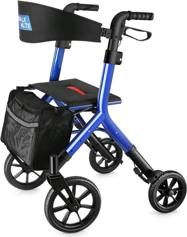 NEW Elenker Rollator Walker Adjustable Heights and Folds Easily For Storage