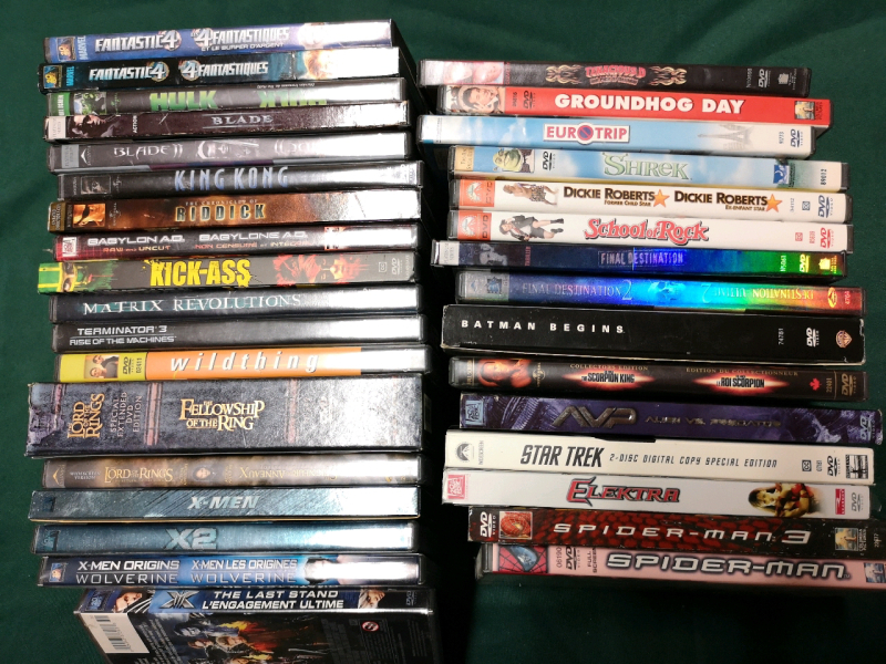 30+ DVD's Lord of The Rings, X-Men, Spiderman++