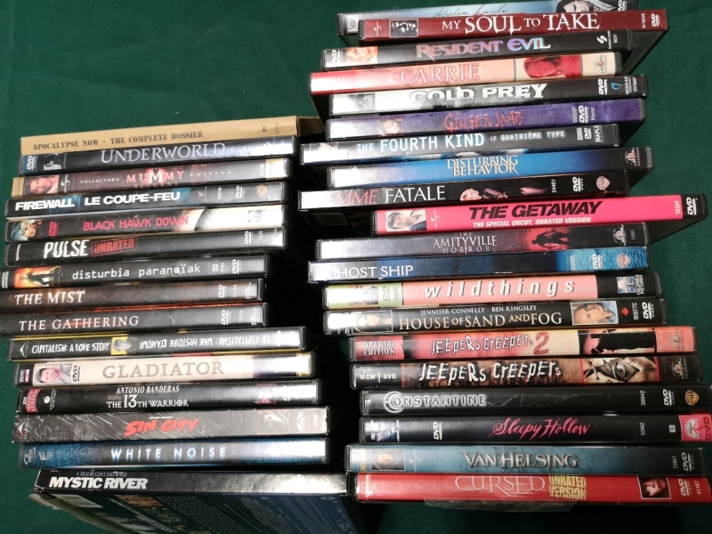 30+ DVD's Gladiator, The Mummy, Carrie, Wildthings++