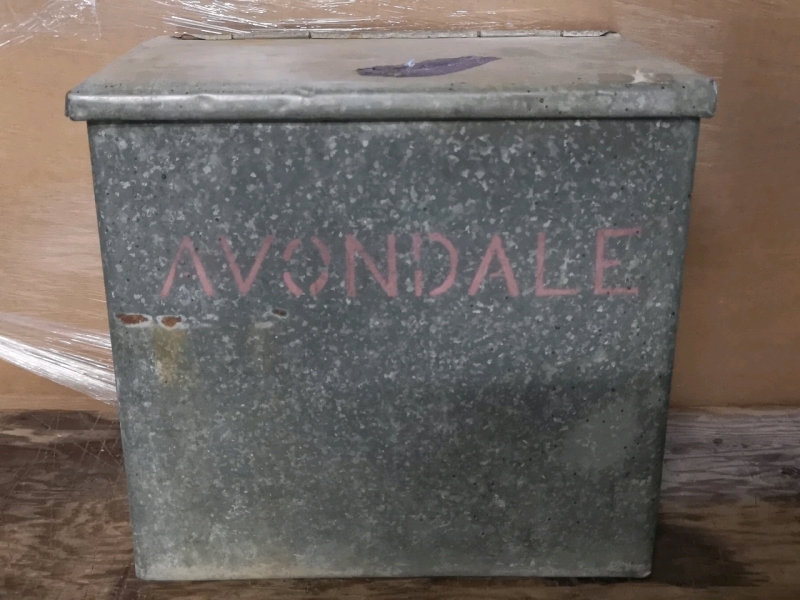 Vintage Avondale Galvanized Metal Milk Box