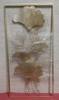 NEW Lula Home Large Metal Ginkgo Leaf Wall Hanging 39.25 X 19.50"