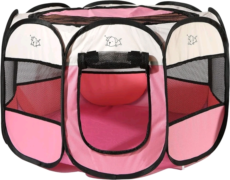 Rarasy Octagonal Soft Pet Playpen, Exercise Pen for Small Dogs, Cats and Other Pets<br/>17.5 high 24" across