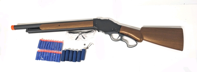 Winchester-Style Toy Foam Shotgun Dart Blaster Shell Ejection : Gun measures 34.5" Long!
