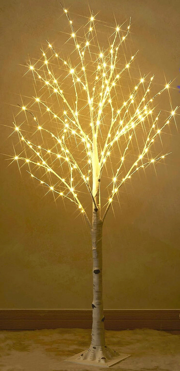 New Hairui Lighted Birch Tree 4Ft
