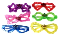 6 New Colorful Chunky Light-Up LED Party Glasses (Batteries Included!)