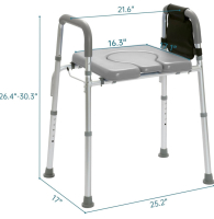 ELENKER Raised Toilet Seat with Armrests