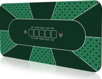 70 x 35 Inch Poker Mat, 10 Players Texas Hold'em Poker Rubber Mat Poker Topper for Tables