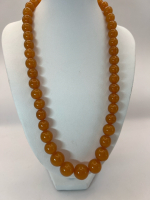 Vintage Graduated Amber Bead Necklace