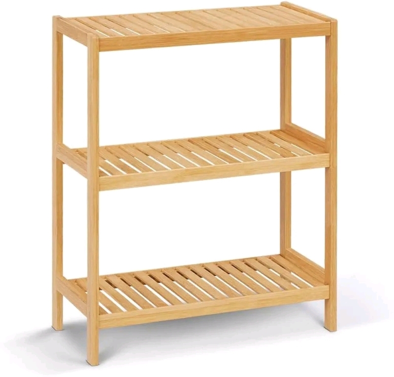 New HLXZN 3 Tier Bamboo Shelf Storage Organizer Rack