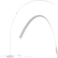 Brightech Sparq Arc Floor Lamp &ndash; 3-Way Dimmable (Silver)