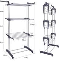 New Bigzzia Clothes Drying Rack Folding Clothes Rail 4 Tier Clothes Horses Rack