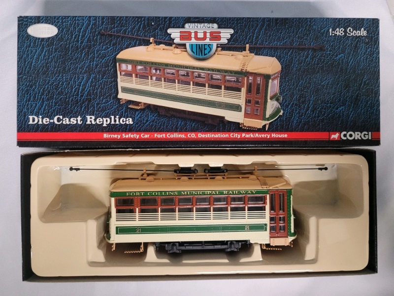 CORGI Birney Safety Car Fort Collins Municipal Railway Diecast in Original Box