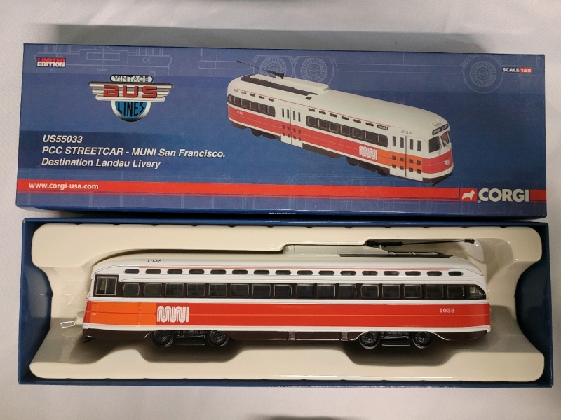 CORGI PCC Streetcar San Francisco Diecast in Original Box . 1:50 Scale