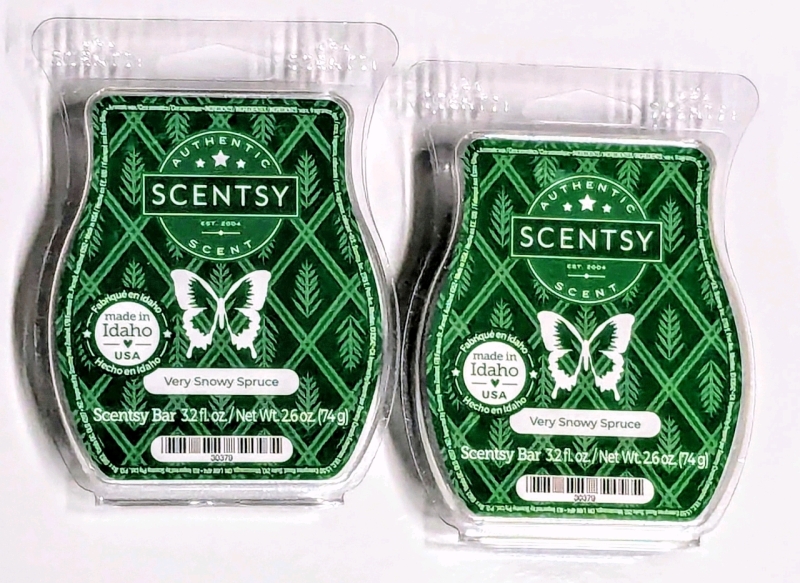 2 New SCENTSY BARS 74g ea (Very Snowy Spruce)