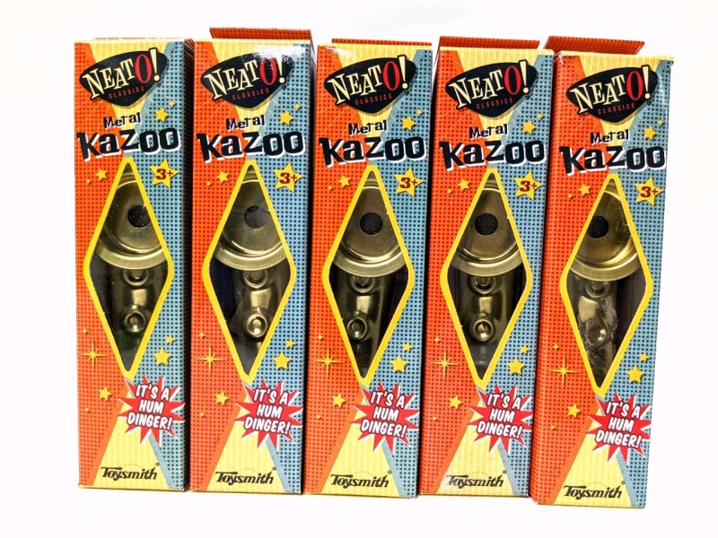 5 New Toysmith NEATO! Metal Kazoos