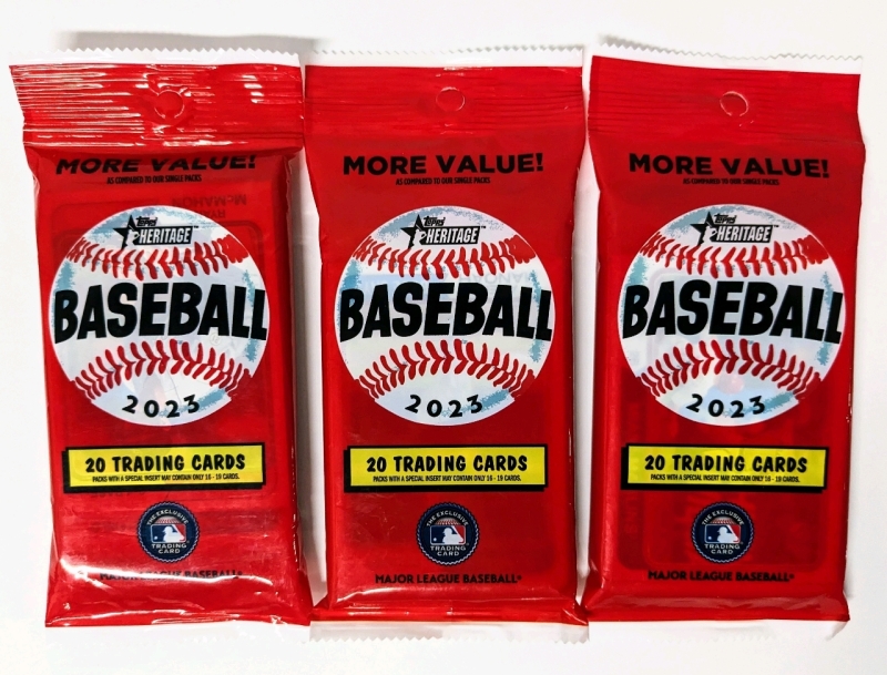 3 New TOPPS Heritage 2023 MLB Baseball Card Packs (20 Cards Per Pack*)