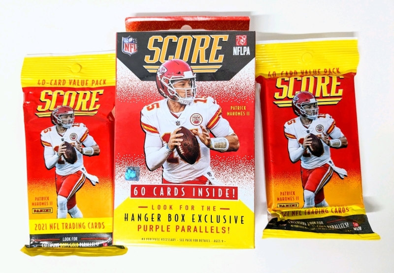 New PANINI 2021 NFL Score Trading Cards : Box (60 Cards) & 2 Packs (40 Cards Each)