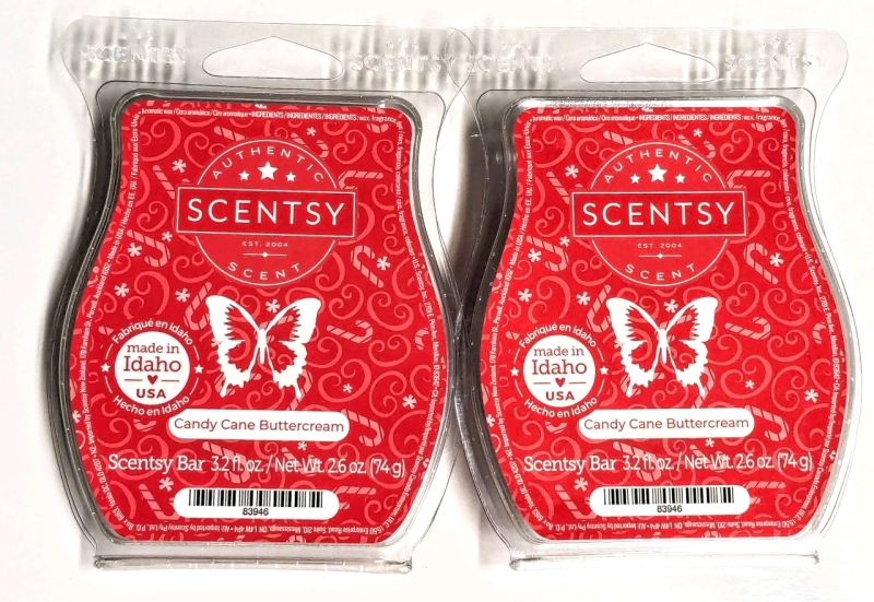 2 New SCENTSY BARS 74g ea (Candy Cane Buttercream)