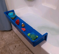 New Blue Tub Topper&reg; Bathtub Splash Guard Play Shelf Area