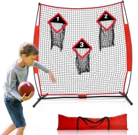 NEW HIGOOD Football Target Net, 3 Target Holes, Heavy Duty,6×6ft<br/>