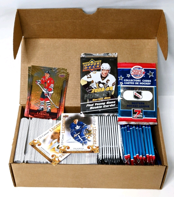 Over 200+ Total Tim Hortons Cards - The Legends 2023 + Regular Set, 11 Opened Packs (in wrappers) 1991-92 NHL JR A Hockey & 12 Open Packs (in wrappers) 08-09 Upper Deck Series One