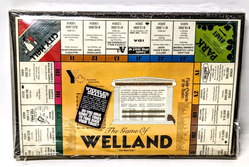 New THE GAME OF WELLAND, "The Rose City" Wheeler-Dealer Monopoly-Type Game