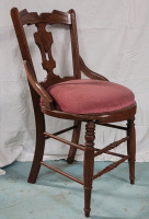 Vintage Wood with Cushion Seat Dining Chair . Standard Adult Size Chair