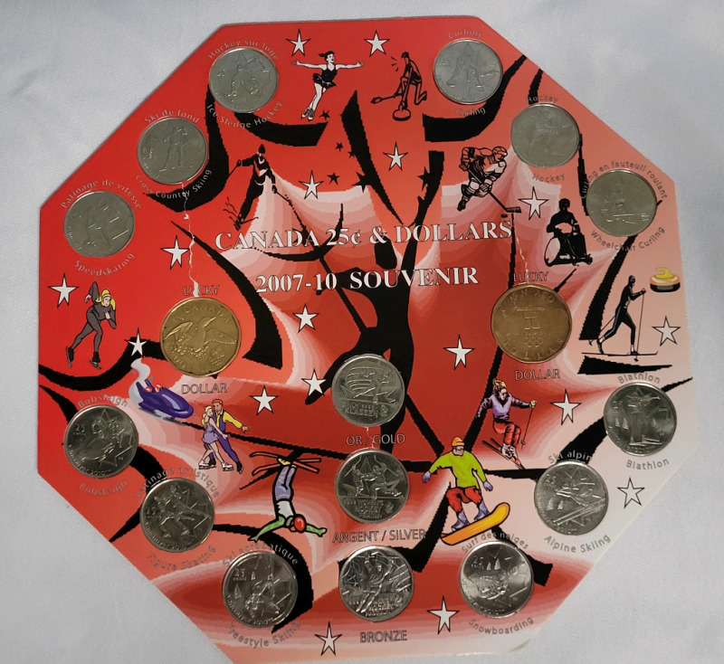 2007 - 2010 Canadian Vancouver Olympics Quartet & Loonie Coin Set