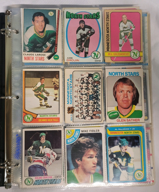 1969 - 2021 Minnesota North Stars & Dallas Stars NHL Hockey Trading Card Singles , 189 Cards