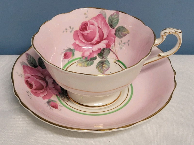 Paragon Double Warrant Pink Cabbage Rose Cup & Saucer . Both Ring True