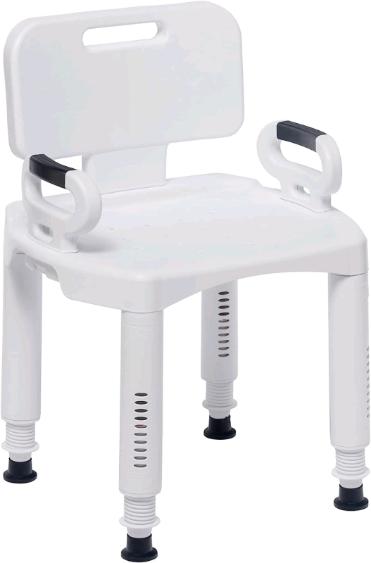 NEW Drive Medical Premium Series Shower Chair with Back and Arms Retail $86.98 CAN