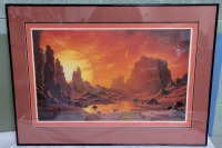 " Proxima Planet " by David A Hardy . Signed & Numbered Space Planet Print , Dated 1989