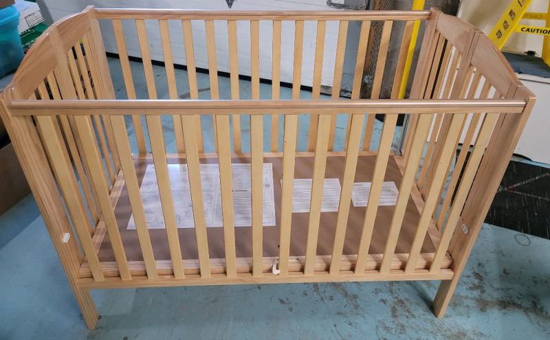 Wooden Folding Baby Crib , measures 53"×29" & 40" tall . Good pre-owned condition