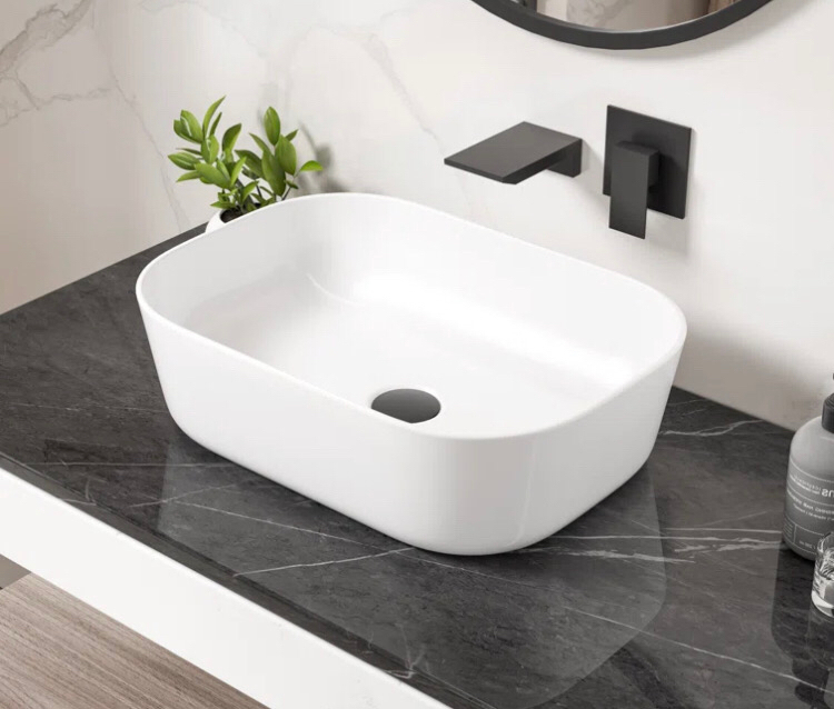 Eridanus 18" L x 13'' W Crisp White Vitreous China Rectangular Vessel Bathroom Sink