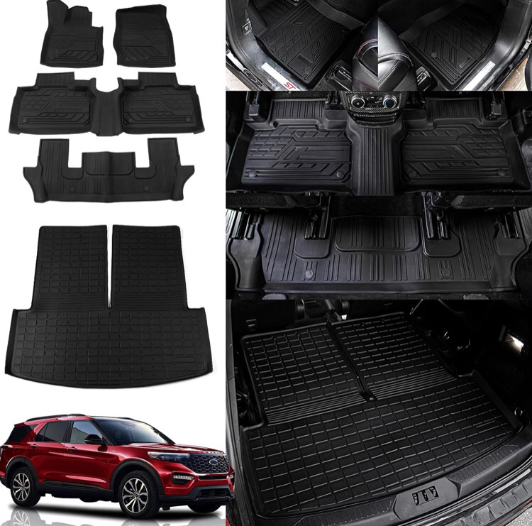 New Rongtaod Floor Mats Compatible with 2020-2023 Ford Explorer Trunk Mat Cargo Mat Cargo Liner Back Seat Cover Protector 2022 Explorer Accessories.