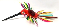 New Hand Carved & Painted Hanging Wooden Alebrije Hummingbird 19" Long (including Tail Feathers)