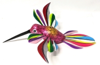 New Hand Carved & Painted Hanging Wooden Alebrije Hummingbird 17" Long (Including Tail Feathers)