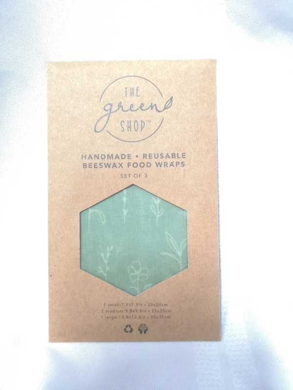 New The Green Shop Reusable Beeswax Food Wraps - Set of 3