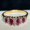 10KT yellow Gold Ruby Diamond Ring