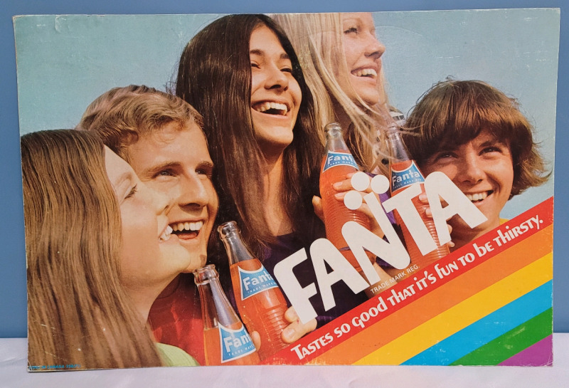 Vintage FANTA Counter Display Hard Stock Paper Advertising , 18"×12"