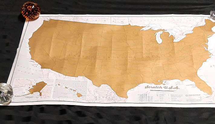 NEW Maps International United States of America Scratch off Map 36 X 23.75 inches