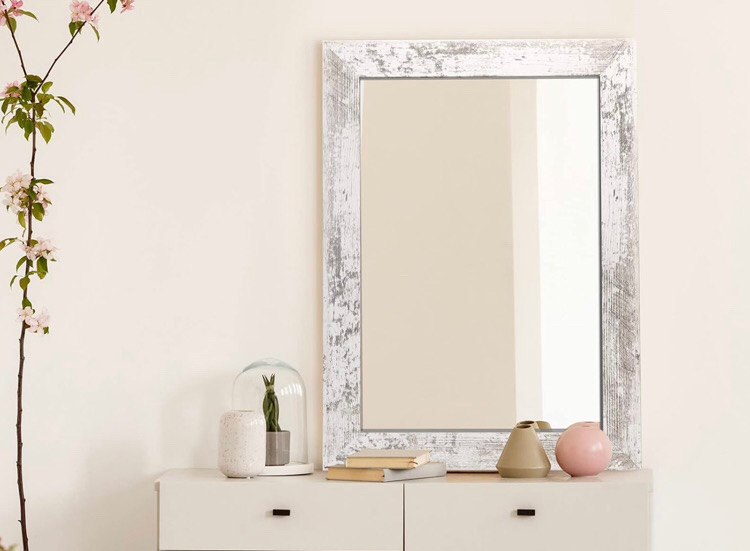 Syndra Wall Mirror Wall-Mount Mirror Rectangular Rustic Mirror Wood Mirror 20”x28”