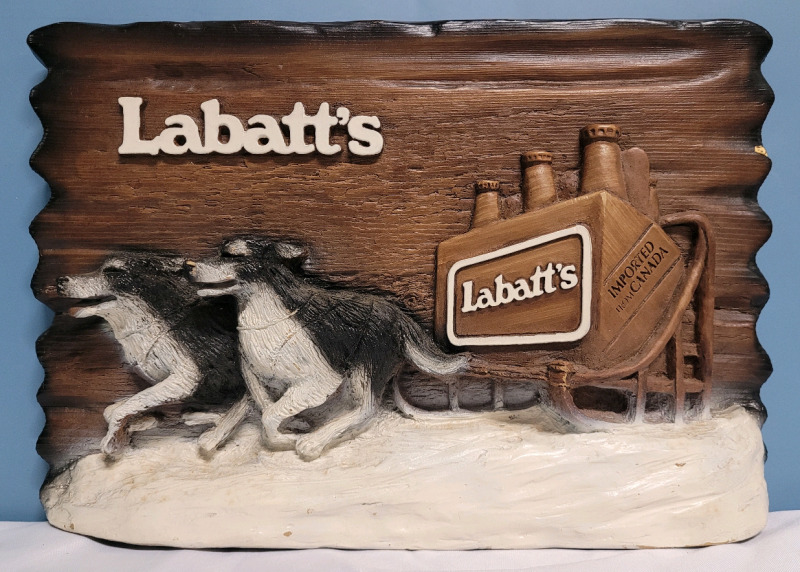 Vintage LABATT'S Beer Bar Sign , measures 15"×10.5"