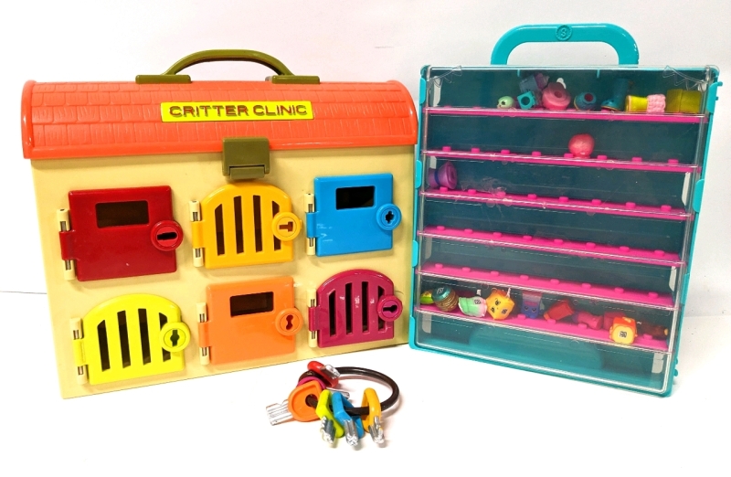 CRITTER CLINIC & Keys & Shopimals Display Case with Figures